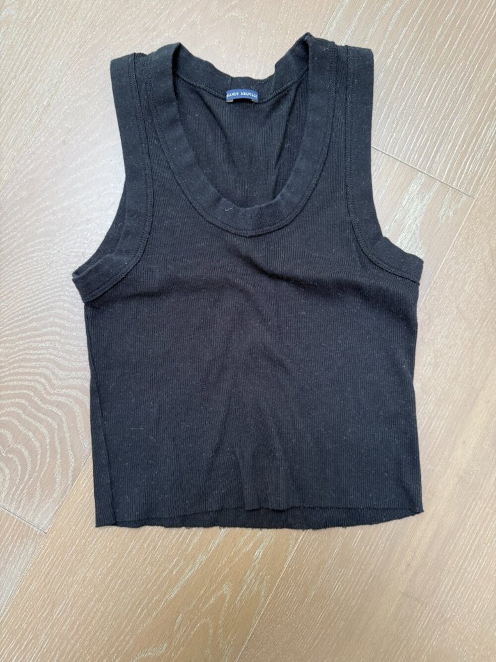 Brandy Melville Black Ribbed Tank Top - M